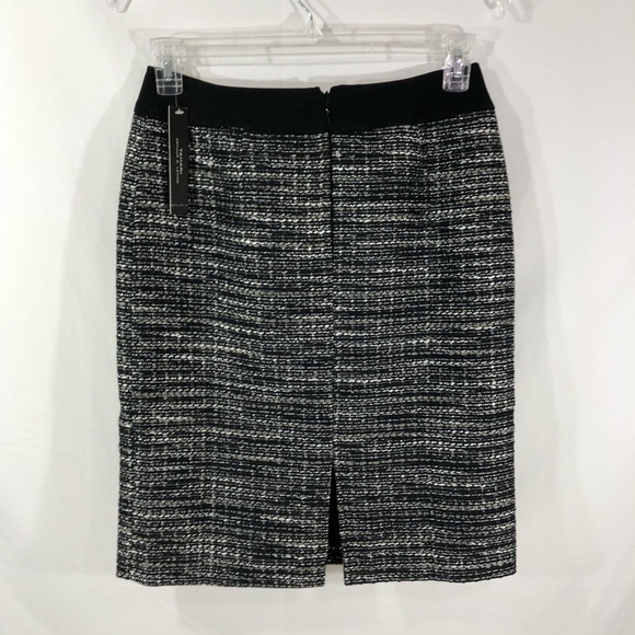Tahari Boucle Metallic Print Skirt Size 4 - Picture 2 of 7